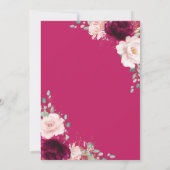 Invitation Mariage géométrique Fleur rose rose pâle framboise (Dos)