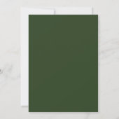 Invitation Mariage géométrique floral vert foncé et or (Dos)
