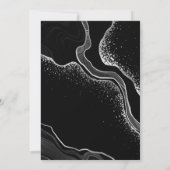 Invitation mariage géométrique gris argenté et noir (Dos)