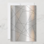 Invitation Mariage géométrique métallique Argent/Noir ID648 (Dos)