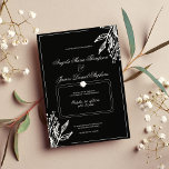 Invitation Mariage géométrique minimaliste à floral noir<br><div class="desc">La faire-part de mariage géométrique minimaliste à fleurs en noir et blanc est parfaite pour toute cérémonie élégante et sophistiquée. Ce magnifique design élégant et éclatant de cadre floral doré est parfait pour le couple branché et élégant. Customisez ce design avec votre propre message et des informations personnalisées. Tous les...</div>