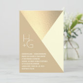 Invitation Mariage géométrique minimaliste moderne (Debout devant)