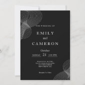 Invitation Mariage géométrique minimaliste noir blanc (Devant)