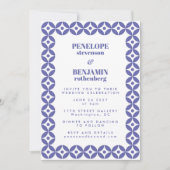 Invitation Mariage géométrique moyen classique et violet chic (Devant)