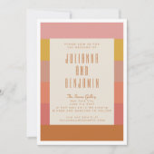 Invitation Mariage géométrique Orange et Jaune (Devant)