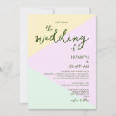 Invitation Mariage Géométrique Pastel Atténué (Devant)
