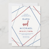 Invitation Mariage géométrique patriotique moderne de (Devant)