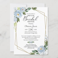Mariage géométrique poussiéreux bleu floral en voi