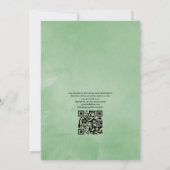 Invitation Mariage géométrique QR Code RSVP avec verdure rust (Dos)