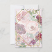 Invitation Mariage géométrique rose floral et or vierge (Devant)