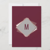 Invitation Mariage géométrique rose Gold Burgundy Red Grey (Dos)