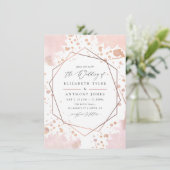 Invitation Mariage géométrique rose Gold et Blush (Debout devant)