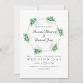 Invitation Mariage géométrique Succulent aquarelle (Devant)