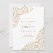 Invitation Mariage géométrique tourbillonnant or (Devant)