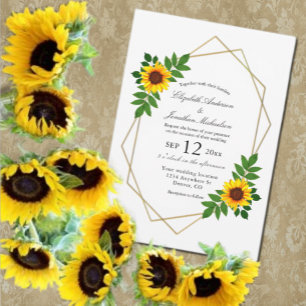 Invitation Mariage géométrique tournesol