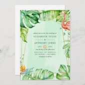 Invitation Mariage géométrique tropicale exotique (Devant / Derrière)