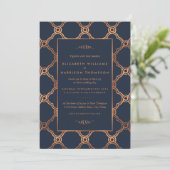 Invitation Mariage Géométrique vintage Gatsby (Debout devant)