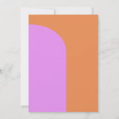 Invitation Mariage géométrique violet rose et orange rétro (Dos)