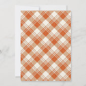Invitation Mariage Gingham à carreaux orange rustique atténué (Dos)