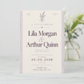 Invitation Mariage Gingham Lavande (Debout devant)