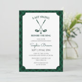Invitation Mariage Gingham Vert de Golf (Debout devant)