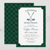 Invitation Mariage Gingham Vert de Golf (Devant / Derrière)