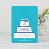 Invitation Mariage glacé bleu moisi Cake Couple Douche (Debout devant)