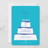 Invitation Mariage glacé bleu moisi Cake Couple Douche (Devant)