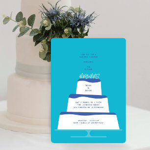 Invitation Mariage glacé bleu moisi Cake Couple Douche