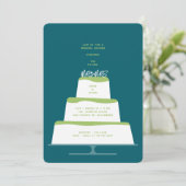 Invitation Mariage glacé de Mod Lime Douche Couple de gâteau (Debout devant)