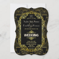 Mariage Glam Black & Gold Great Gatsby Art Déco