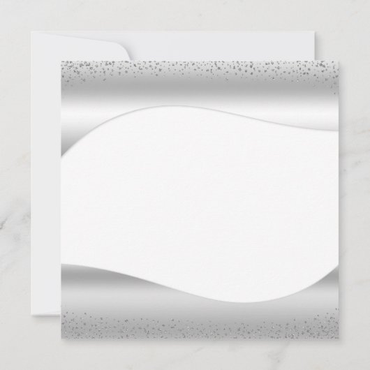 Invitation Mariage Glam de luxe Silver Wave Sparkle Parties s (Dos)