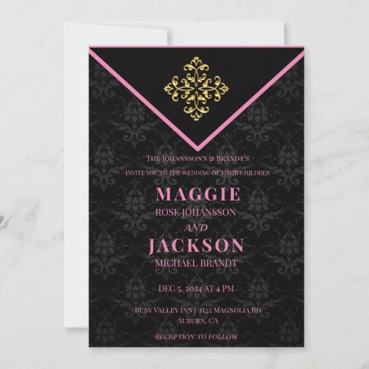 Invitation Mariage Glam du soir (Devant)