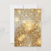 Invitation Mariage Glamour Disco Rétro Or Chic (Dos)