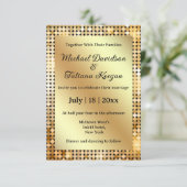 Invitation Mariage Glamour Disco Rétro Or Chic (Debout devant)