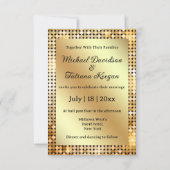 Invitation Mariage Glamour Disco Rétro Or Chic (Devant)