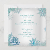 Invitation Mariage Glitter Turquoise Blanc Roses (Dos)