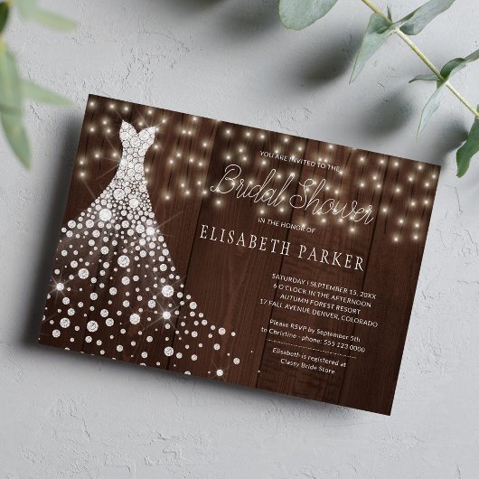 Invitation Mariage gobe rustique grange bois douche nuptiale