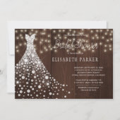 Invitation Mariage gobe rustique grange bois douche nuptiale (Devant)