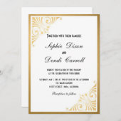 Invitation Mariage Gold Art Déco (Devant / Derrière)