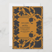 Invitation Mariage Gold Blue Art Nouveau (Devant)