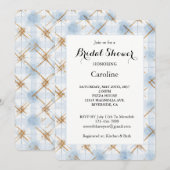 Invitation Mariage Gold Blue White Stripes (Devant / Derrière)