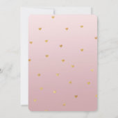 Invitation Mariage Gold Blush Pink Ombre Hearts (Dos)