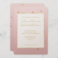 Mariage Gold Blush Pink Ombre Hearts