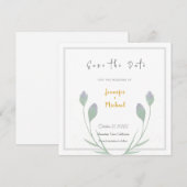 Invitation Mariage Gold Color Calligrapy Script Enregistrer l (Devant / Derrière)