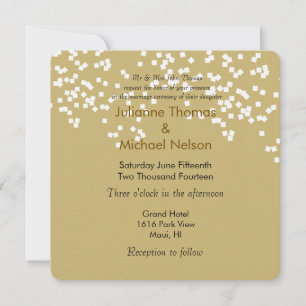 Invitation Mariage Gold Confetti