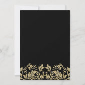 Invitation Mariage Gold Damask et Burgundy Bow (Dos)