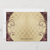 Invitation Mariage Gold Damask Et Purple Swils (Dos)