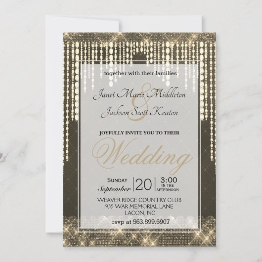 Invitation Mariage Gold Diamond (Devant)