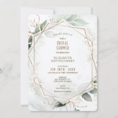 Invitation Mariage Gold & Green Géométrique (Devant)